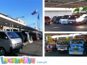Photo of the SM CIty Lucena Terminal Showing the jeepneys and vans that cater to commuters from all over the province.