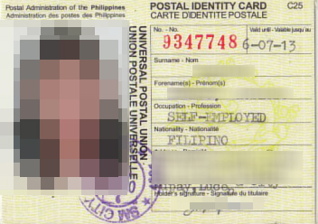 Postal ID 1 Blurred