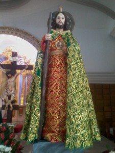 Photo showing the Patron Saint Jude Thaddeus of Baranggay Cotta.